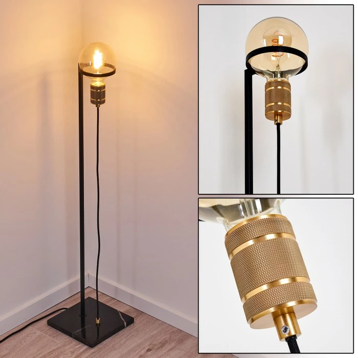 Hofstein Okudari Stehleuchte Messing, Schwarz, Gold, 1-flammig 1 Hofstein Okudari Stehleuchte Messing, Schwarz, Gold, 1-flammig