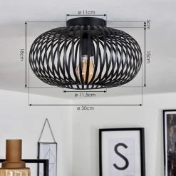 Hofstein Oravi Deckenleuchte Schwarz, 1-flammig -Bürolampen Verkäufe oravi deckenleuchte h3444504 3