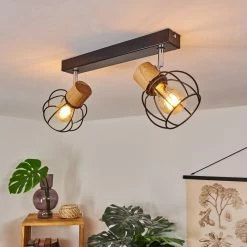 Hofstein Orkanger Deckenleuchte Chrom, Schwarz, Naturfarben, 2-flammig 22 Hofstein Orkanger Deckenleuchte Chrom, Schwarz, Naturfarben, 2-flammig -Bürolampen Verkäufe orkanger deckenleuchte h3441602 10