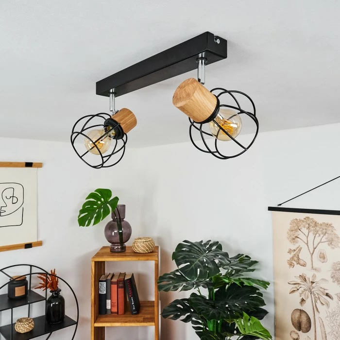 Hofstein Orkanger Deckenleuchte Chrom, Schwarz, Naturfarben, 2-flammig 10 Hofstein Orkanger Deckenleuchte Chrom, Schwarz, Naturfarben, 2-flammig – Bild 10