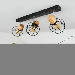 Hofstein Orkanger Deckenleuchte Chrom, Schwarz, Naturfarben, 3-flammig -Bürolampen Verkäufe orkanger deckenleuchte h3441619 10