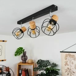 Hofstein Orkanger Deckenleuchte Chrom, Schwarz, Naturfarben, 3-flammig -Bürolampen Verkäufe orkanger deckenleuchte h3441619 8