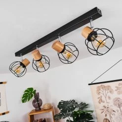 Hofstein Orkanger Deckenleuchte Chrom, Schwarz, Naturfarben, 4-flammig -Bürolampen Verkäufe orkanger deckenleuchte h3441626 11