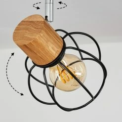 Hofstein Orkanger Deckenleuchte Chrom, Schwarz, Naturfarben, 4-flammig -Bürolampen Verkäufe orkanger deckenleuchte h3441626 5