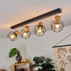 Hofstein Orkanger Deckenleuchte Chrom, Schwarz, Naturfarben, 4-flammig -Bürolampen Verkäufe orkanger deckenleuchte h3441626 8