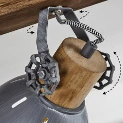 Hofstein Orny Deckenleuchte Grau, Holz dunkel, 4-flammig -Bürolampen Verkäufe orny deckenleuchte h3019122 5