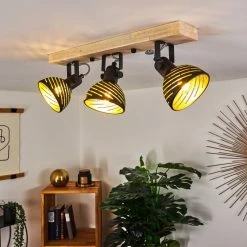 Hofstein Osina Deckenleuchte Schwarz, Braun, 3-flammig -Bürolampen Verkäufe osina deckenleuchte h3018781 10