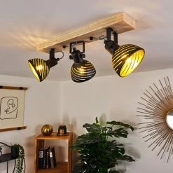 Hofstein Osina Deckenleuchte Schwarz, Braun, 3-flammig -Bürolampen Verkäufe osina deckenleuchte h3018781 8