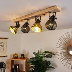 Hofstein Osina Deckenleuchte Schwarz, Braun, 4-flammig -Bürolampen Verkäufe osina deckenleuchte h3018798 8