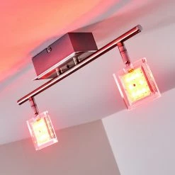 Hofstein Oxford Deckenleuchte LED Chrom, 2-flammig, Fernbedienung, Farbwechsler 46 Hofstein Oxford Deckenleuchte LED Chrom, 2-flammig, Fernbedienung, Farbwechsler -Bürolampen Verkäufe oxford deckenleuchte h3009765 22