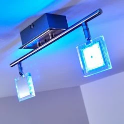 Hofstein Oxford Deckenleuchte LED Chrom, 2-flammig, Fernbedienung, Farbwechsler 27 Hofstein Oxford Deckenleuchte LED Chrom, 2-flammig, Fernbedienung, Farbwechsler -Bürolampen Verkäufe oxford deckenleuchte h3009765 3