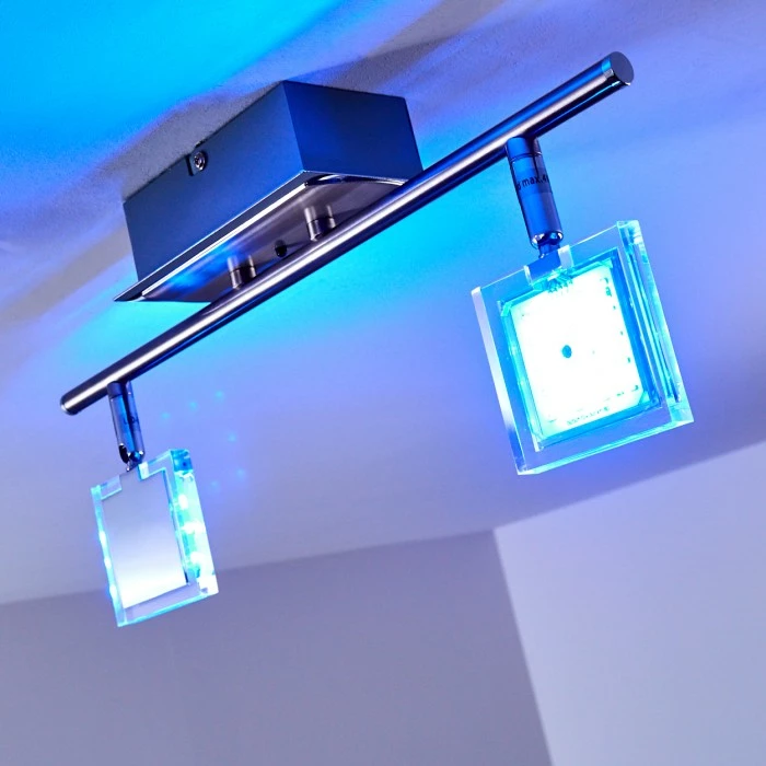 Hofstein Oxford Deckenleuchte LED Chrom, 2-flammig, Fernbedienung, Farbwechsler 4 Hofstein Oxford Deckenleuchte LED Chrom, 2-flammig, Fernbedienung, Farbwechsler – Bild 4