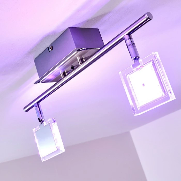 Hofstein Oxford Deckenleuchte LED Chrom, 2-flammig, Fernbedienung, Farbwechsler 7 Hofstein Oxford Deckenleuchte LED Chrom, 2-flammig, Fernbedienung, Farbwechsler – Bild 7