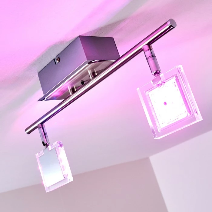 Hofstein Oxford Deckenleuchte LED Chrom, 2-flammig, Fernbedienung, Farbwechsler 8 Hofstein Oxford Deckenleuchte LED Chrom, 2-flammig, Fernbedienung, Farbwechsler – Bild 8