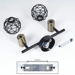 Hofstein Palmira Deckenleuchte Messing, Schwarz, 2-flammig -Bürolampen Verkäufe palmira deckenleuchte h3384282 4