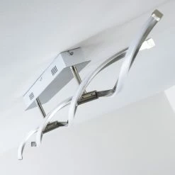 Paul Neuhaus Leuchten Paul Neuhaus POLINA Deckenleuchte LED Edelstahl, 2-flammig -Bürolampen Verkäufe paul neuhaus polina deckenleuchte 9143 55 6