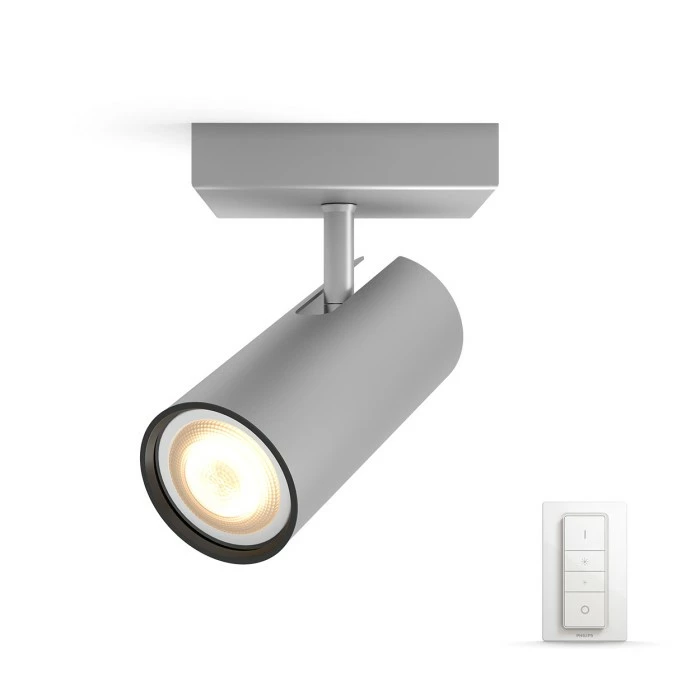Philips Leuchten Philips Hue Ambiance White Buratto Deckenspot Basis-Set Silber, 1-flammig, Fernbedienung 1 Philips Leuchten Philips Hue Ambiance White Buratto Deckenspot Basis-Set Silber, 1-flammig, Fernbedienung