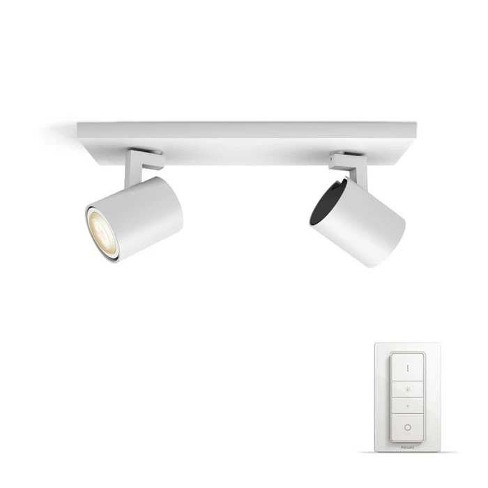 Philips Leuchten Philips Hue White Ambiance Runner Deckenspot Basis-Set LED Weiß, 2-flammig, Fernbedienung 1 Philips Leuchten Philips Hue White Ambiance Runner Deckenspot Basis-Set LED Weiß, 2-flammig, Fernbedienung