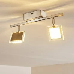 Hofstein Piney Deckenleuchte LED Nickel-Matt, 2-flammig -Bürolampen Verkäufe piney deckenleuchte h3157084 do2 9