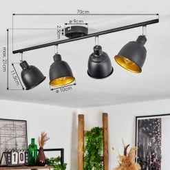 Hofstein Pistrino Deckenleuchte Chrom, Schwarz, 4-flammig 14 Hofstein Pistrino Deckenleuchte Chrom, Schwarz, 4-flammig -Bürolampen Verkäufe pistrino deckenleuchte h3017609 3