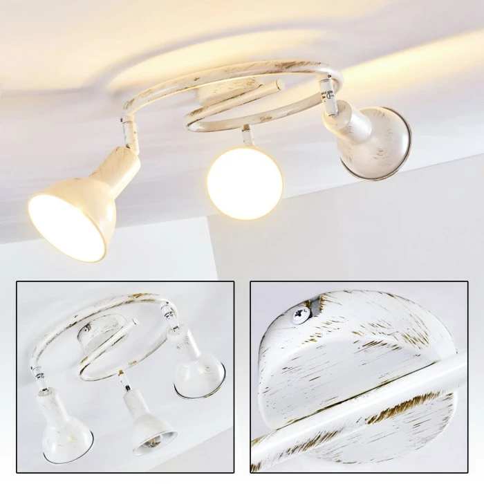 Hofstein Polmak Deckenleuchte Weiß, Gold, 3-flammig 19 Hofstein Polmak Deckenleuchte Weiß, Gold, 3-flammig – Bild 19