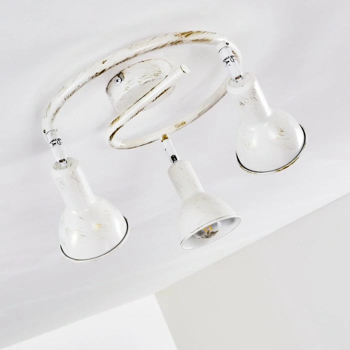 Hofstein Polmak Deckenleuchte Weiß, Gold, 3-flammig 6 Hofstein Polmak Deckenleuchte Weiß, Gold, 3-flammig – Bild 6