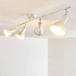 Hofstein Polmak Deckenleuchte Weiß, Gold, 4-flammig -Bürolampen Verkäufe polmak deckenleuchte h3092583 do1 15