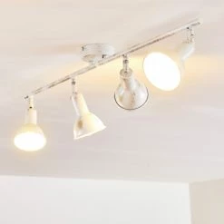 Hofstein Polmak Deckenleuchte Weiß, Gold, 4-flammig -Bürolampen Verkäufe polmak deckenleuchte h3092583 do1 18