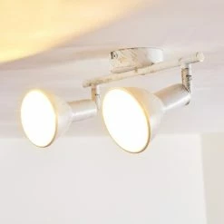 Hofstein Polmak Deckenspot Weiß, Gold, 2-flammig -Bürolampen Verkäufe polmak deckenspot h3092330 do1 12