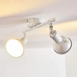 Hofstein Polmak Deckenspot Weiß, Gold, 2-flammig -Bürolampen Verkäufe polmak deckenspot h3092330 do1 6