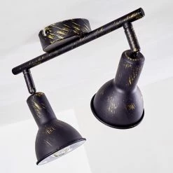 Hofstein Polmak Deckenspot Schwarz-Gold, 2-flammig -Bürolampen Verkäufe polmak deckenspot h3092354 do1 17