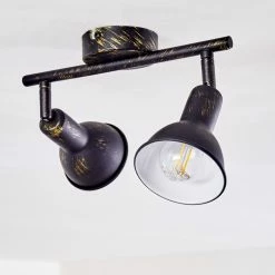 Hofstein Polmak Deckenspot Schwarz-Gold, 2-flammig -Bürolampen Verkäufe polmak deckenspot h3092354 do1 3