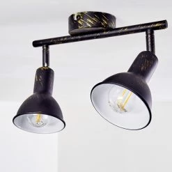 Hofstein Polmak Deckenspot Schwarz-Gold, 2-flammig -Bürolampen Verkäufe polmak deckenspot h3092354 do1 5