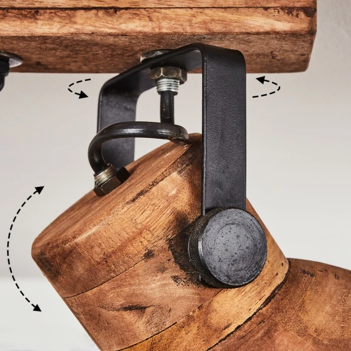 Hofstein Porcia Deckenleuchte Holz dunkel, 2-flammig 6 Hofstein Porcia Deckenleuchte Holz dunkel, 2-flammig – Bild 6