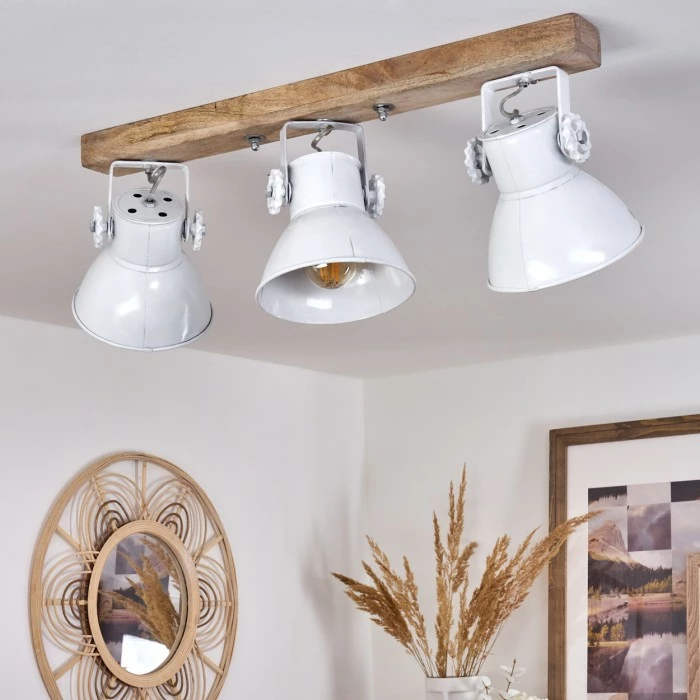 Hofstein Porcia Deckenleuchte Holz dunkel, 3-flammig 2 Hofstein Porcia Deckenleuchte Holz dunkel, 3-flammig – Bild 2