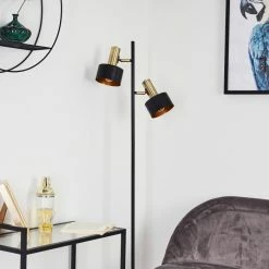 Hofstein Pretoria Stehleuchte Schwarz, Altmessing, 2-flammig -Bürolampen Verkäufe pretoria stehleuchte h3413982 11