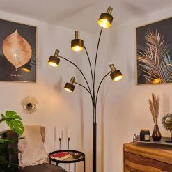 Hofstein Pretoria Stehleuchte Schwarz, Altmessing, 5-flammig -Bürolampen Verkäufe pretoria stehleuchte h3443507 10