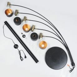 Hofstein Pretoria Stehleuchte Schwarz, Altmessing, 5-flammig -Bürolampen Verkäufe pretoria stehleuchte h3443507 4