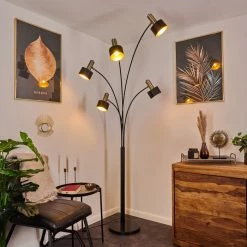 Hofstein Pretoria Stehleuchte Schwarz, Altmessing, 5-flammig -Bürolampen Verkäufe pretoria stehleuchte h3443507 8