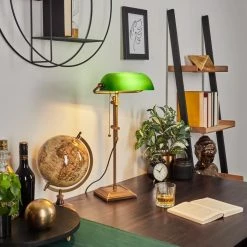 Hofstein Ragaz Bankerlampe Bronze, 1-flammig