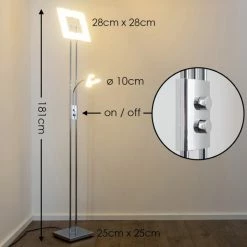 Reality Avignon Deckenfluter LED Chrom, 2-flammig -Bürolampen Verkäufe reality avignon deckenfluter r42782106 1