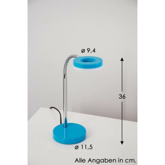 Reality RENNES Schreibtischleuchte LED Blau, Chrom, 1-flammig 2 Reality RENNES Schreibtischleuchte LED Blau, Chrom, 1-flammig – Bild 2
