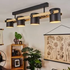 Hofstein Rebbenas Deckenleuchte Schwarz, Naturfarben, 4-flammig -Bürolampen Verkäufe rebbenas deckenleuchte h3442531 8