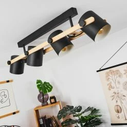 Hofstein Rebbenas Deckenleuchte Schwarz, Naturfarben, 4-flammig -Bürolampen Verkäufe rebbenas deckenleuchte h3442531 9