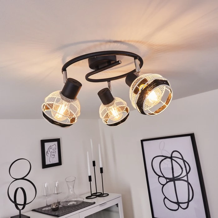 Hofstein Revsbotn Deckenleuchte Chrom, Schwarz, 3-flammig 7 Hofstein Revsbotn Deckenleuchte Chrom, Schwarz, 3-flammig – Bild 7