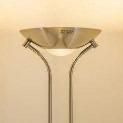 Hofstein Rom Deckenfluter LED Nickel-Matt, 2-flammig -Bürolampen Verkäufe rom deckenfluter 8500 15