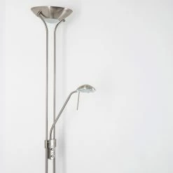 Hofstein Rom Deckenfluter LED Nickel-Matt, 2-flammig -Bürolampen Verkäufe rom deckenfluter 8500 2