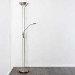 Hofstein Rom Deckenfluter LED Nickel-Matt, 2-flammig -Bürolampen Verkäufe rom deckenfluter 8500 3