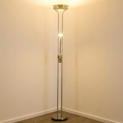 Hofstein Rom Deckenfluter LED Nickel-Matt, 2-flammig -Bürolampen Verkäufe rom deckenfluter 8500 9