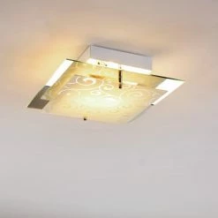 Hofstein Rusty Deckenleuchte Grau, Transparent, Klar, 2-flammig -Bürolampen Verkäufe rusty deckenleuchte h01 7